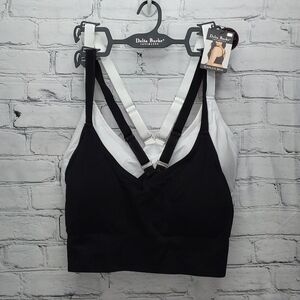 'DELTA BURKE' COMFORT BRAS BLACK & WHITE SEAMLESS BRA 2-PIECE SET